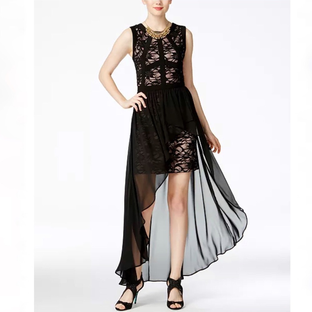 Morgan & Co. overlay high low dress